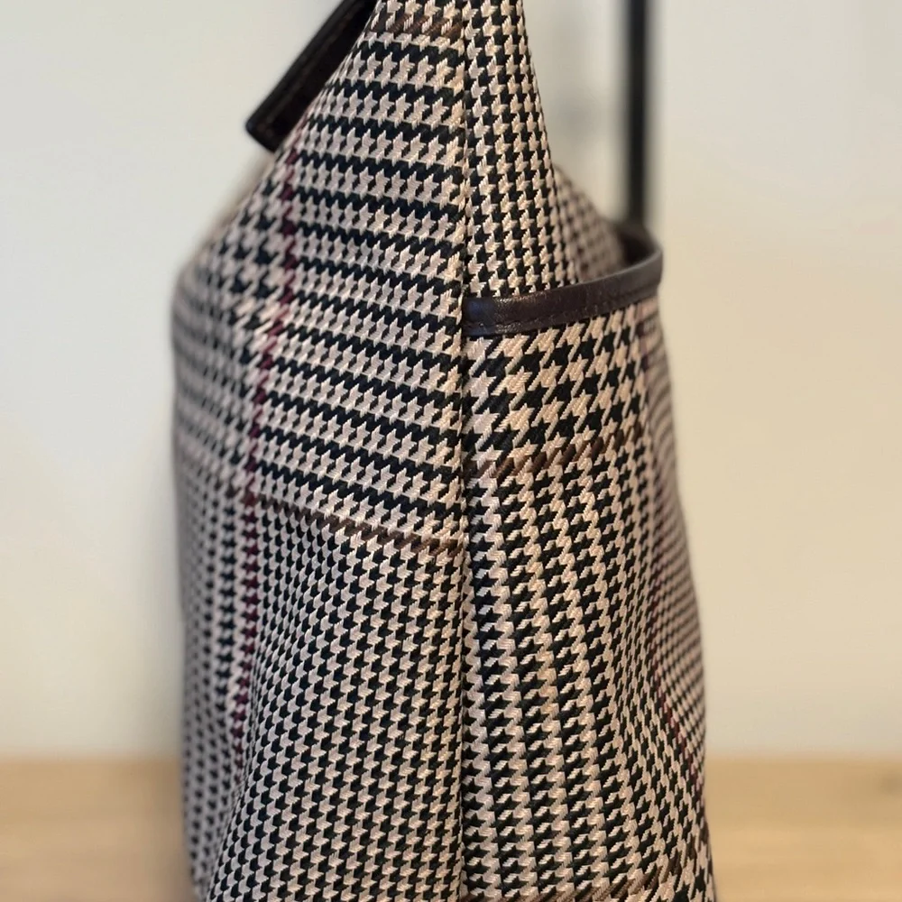 Lauren by Ralph Lauren Brown Cream Tweed / Herringbone Shoulder Bag